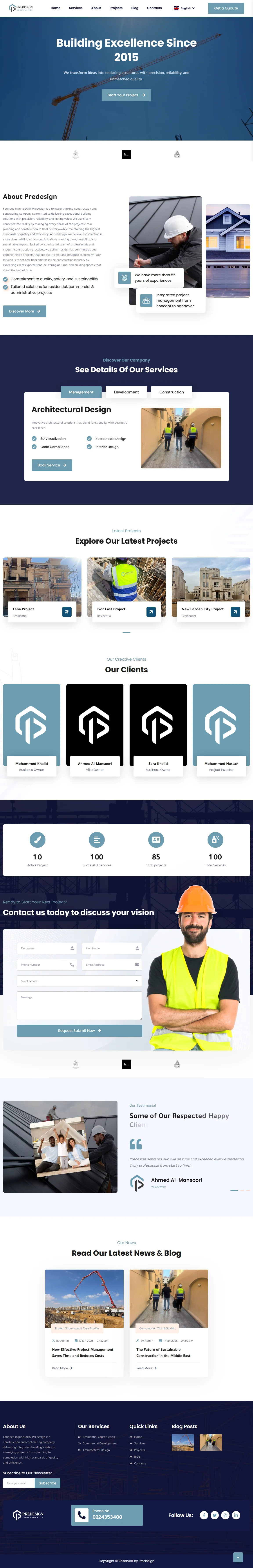 منصة بريديزاين للمقاولات والتطوير العقاري